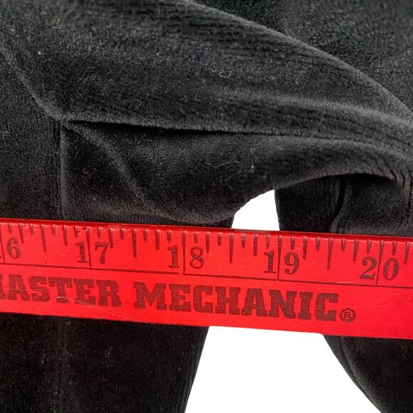 TALBOTS PETITES M Black Velour Velvet Full-Zip Workout Jacket Athleisure Lounge - Picture 8 of 12